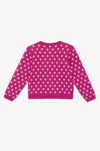 Cardigan - Lilou Violet Imprimé Coeur