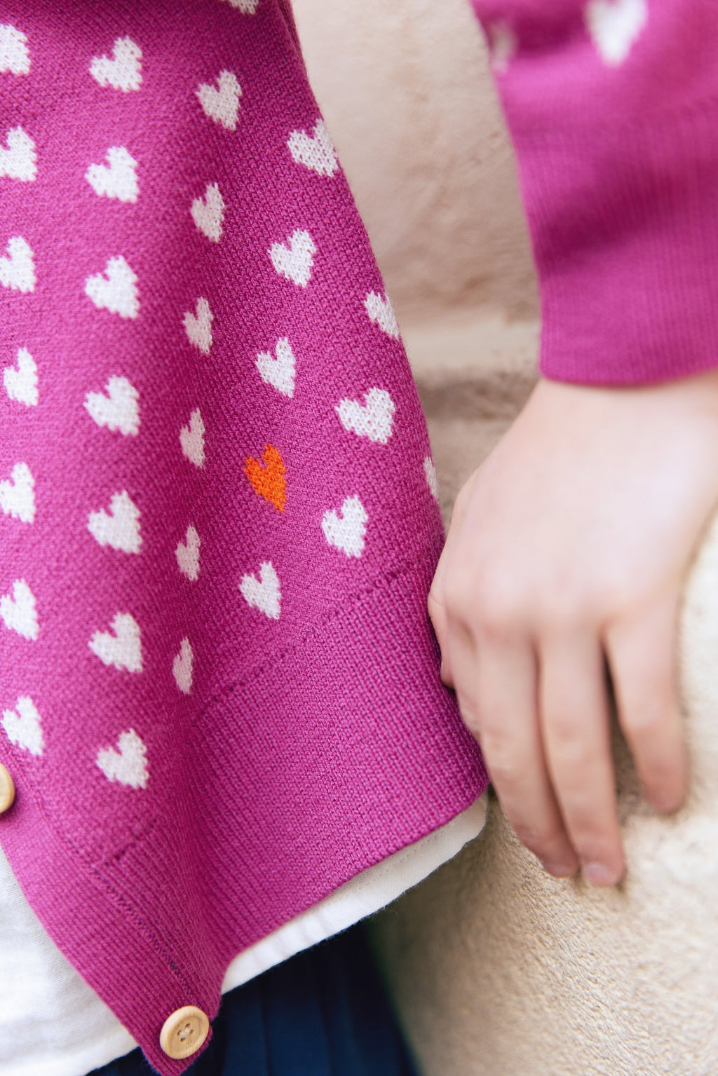 Cardigan - Lilou Violet Imprimé Coeur