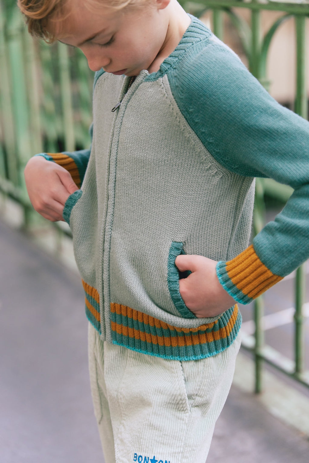 Cardigan - Teddy Vert Clair