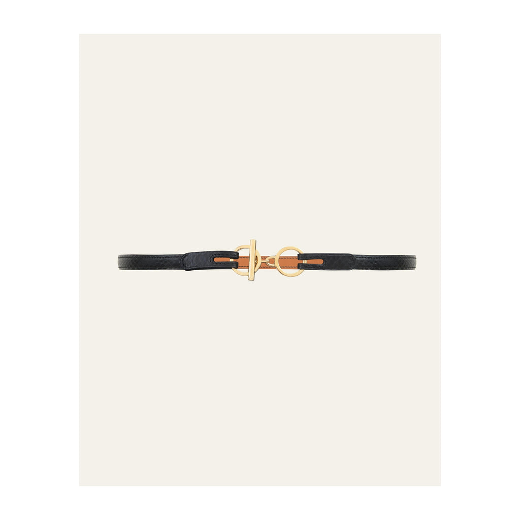 Ceinture L'Attachante Cuir De Saumon Noire