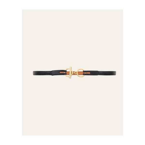 Ceinture L'Attachante Cuir De Saumon Noire