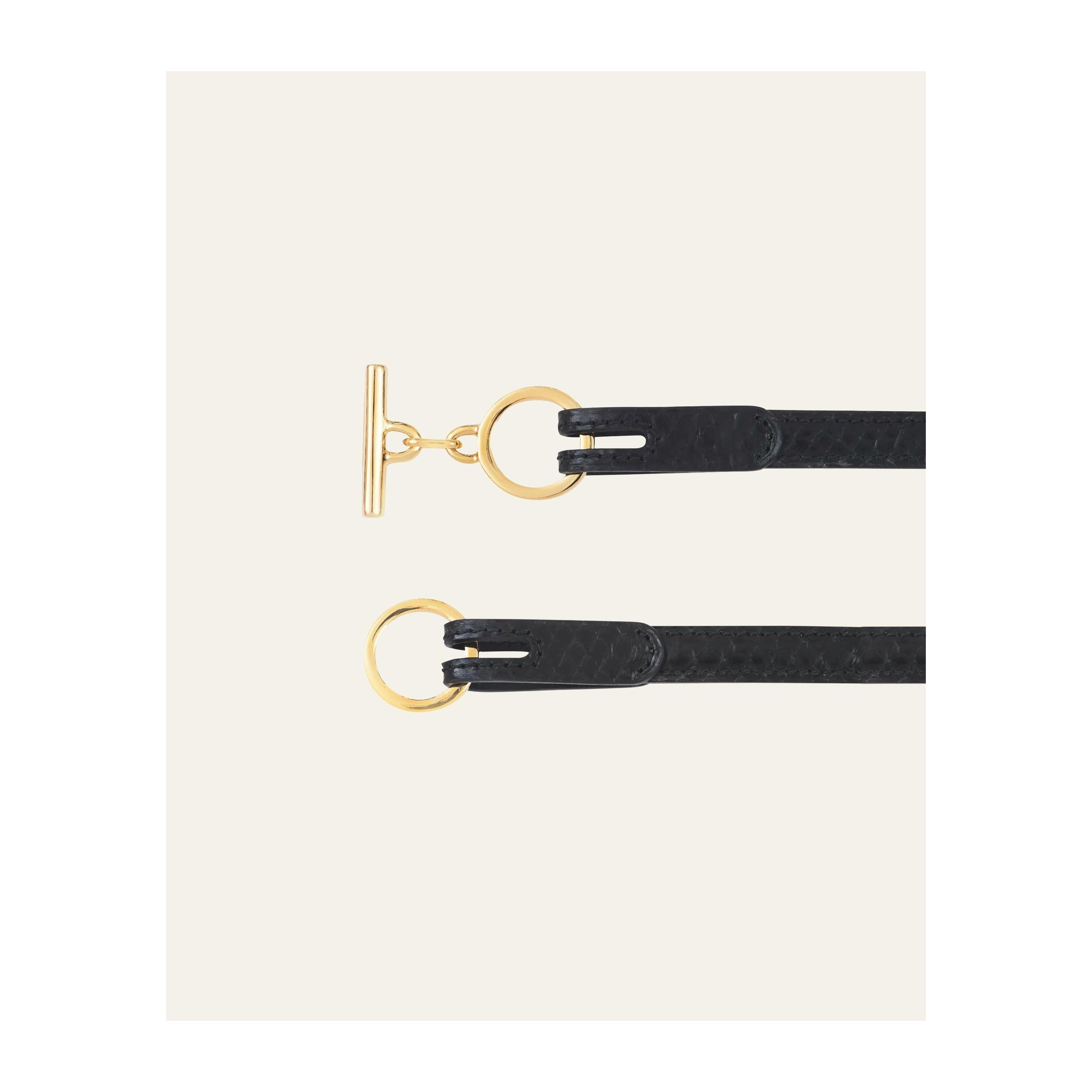 Ceinture L'Attachante Cuir De Saumon Noire