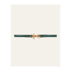 Ceinture L'Attachante Cuir De Saumon Verte Irisée