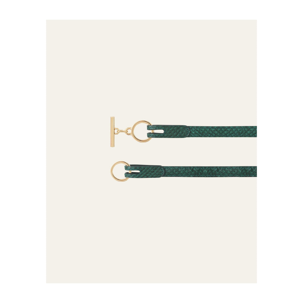 Ceinture L'Attachante Cuir De Saumon Verte Irisée