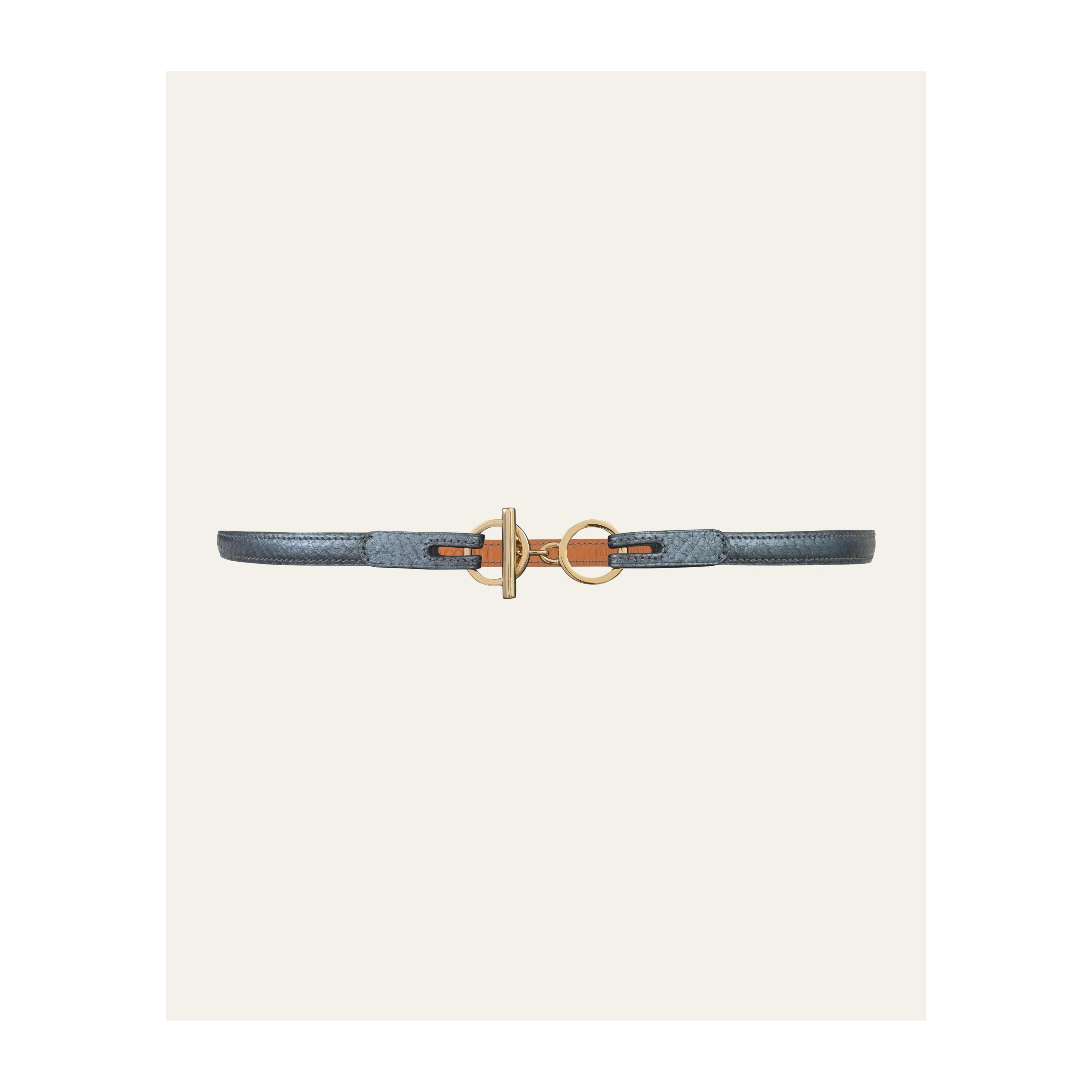 Ceinture L'Attachante Cuir De Saumon Argentée