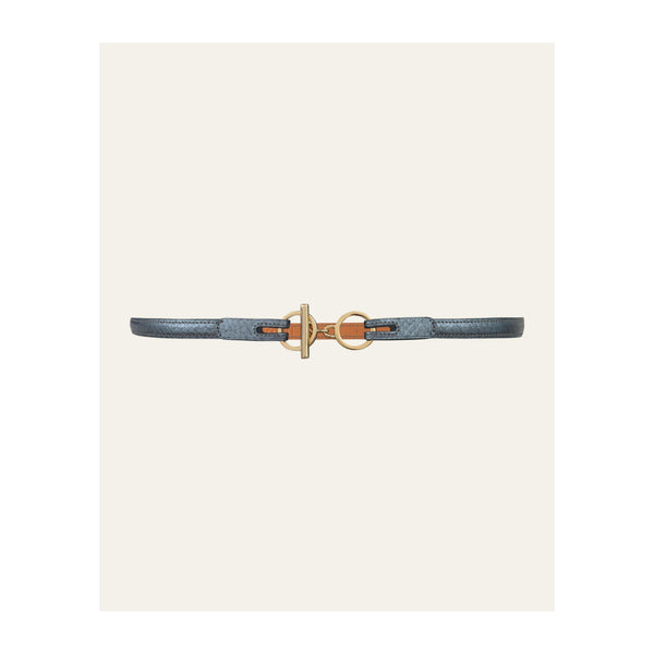 Ceinture L'Attachante Cuir De Saumon Argentée