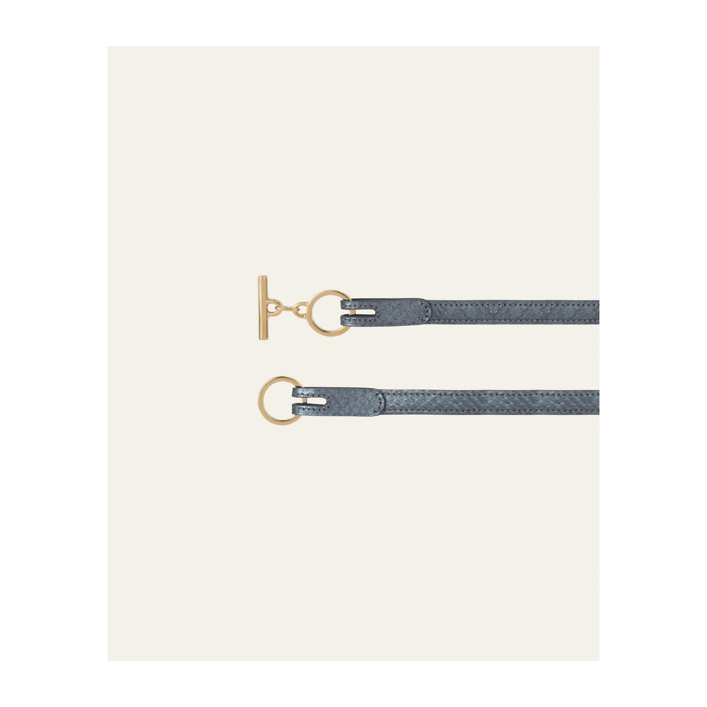 Ceinture L'Attachante Cuir De Saumon Argentée