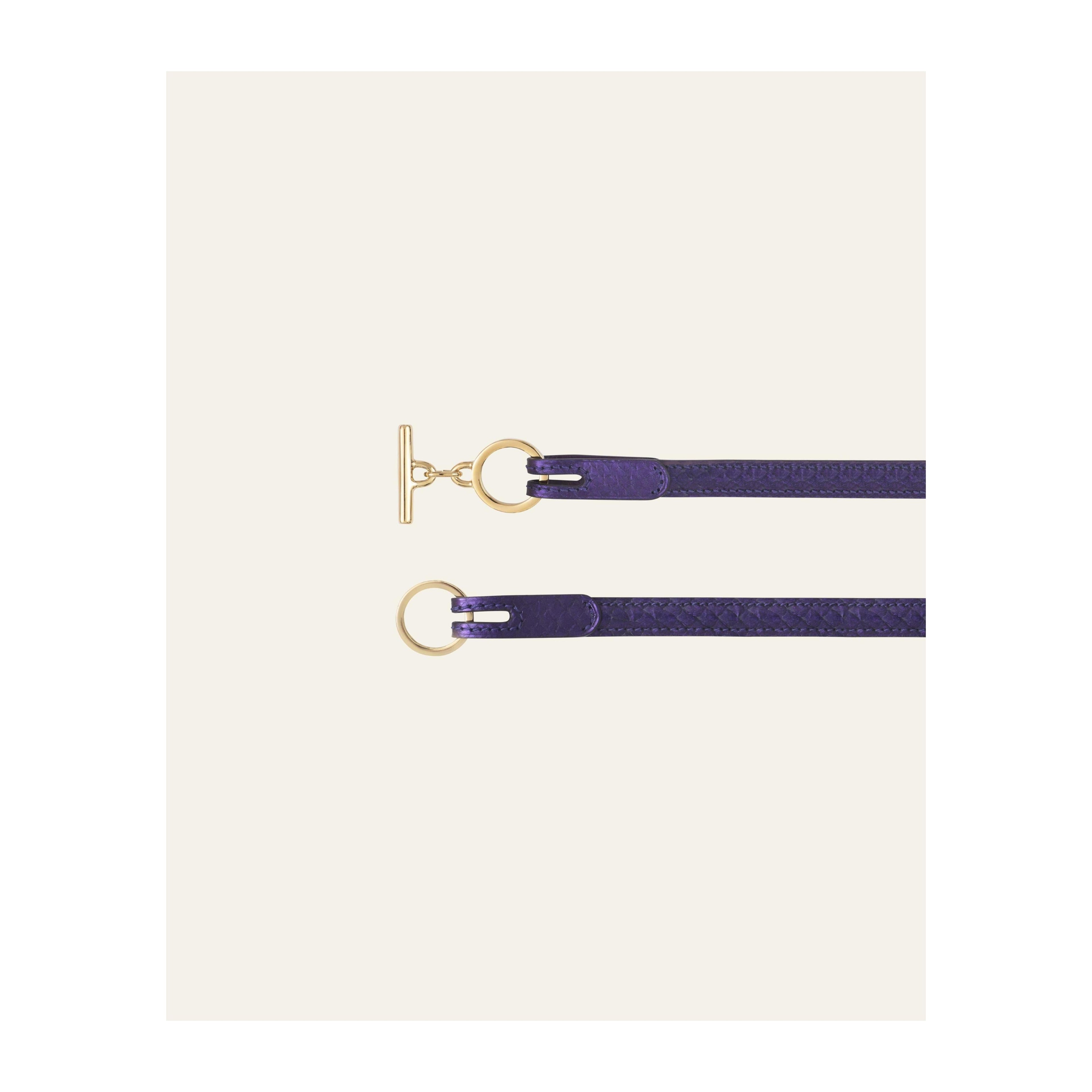 Ceinture L'Attachante Cuir De Saumon Violette Irisée