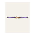 Ceinture L'Attachante Cuir De Saumon Violette Irisée