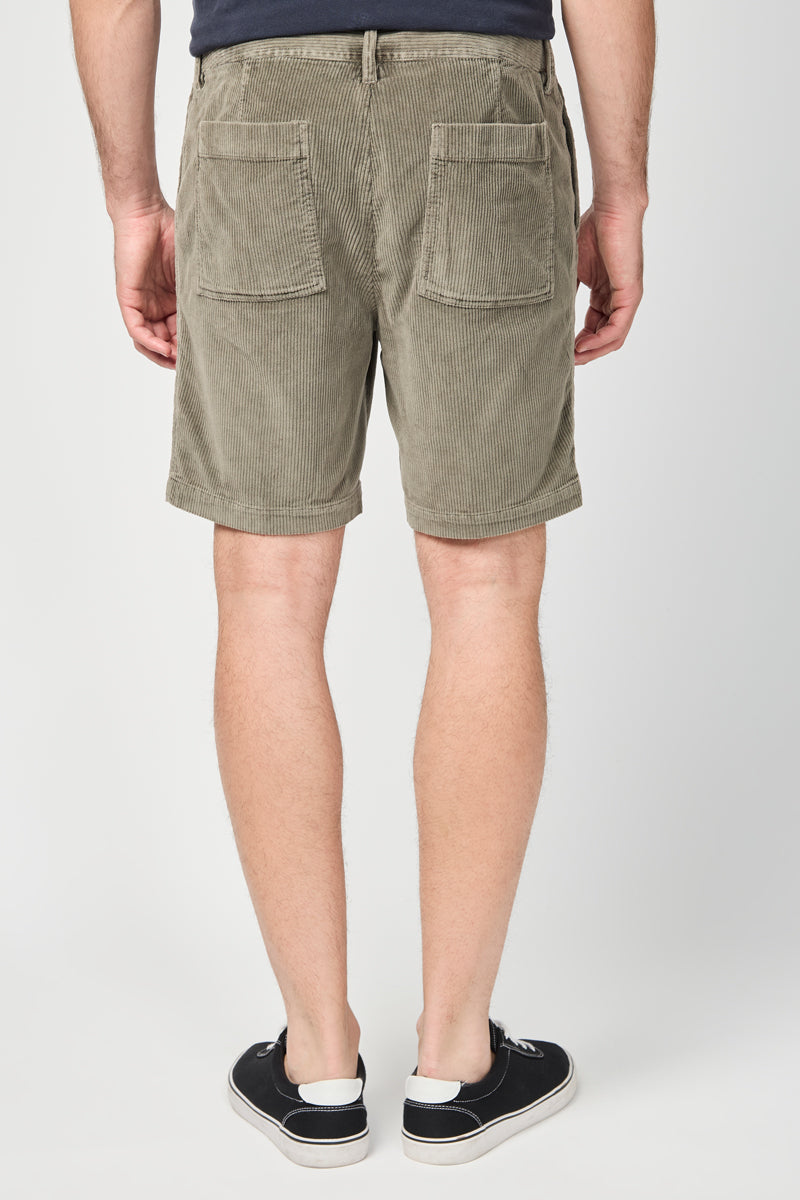 Short Rétro En Velours Côtelé Avec Poche - Pigment River Rock - Homme