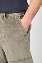 Short Rétro En Velours Côtelé Avec Poche - Pigment River Rock - Homme