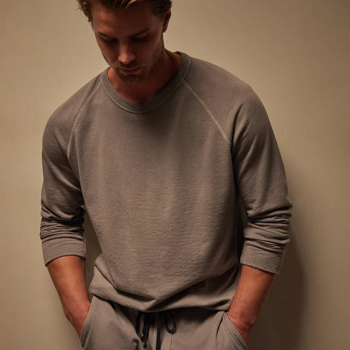 Vintage Cotton Raglan Pullover - Ember Pigment - Homme