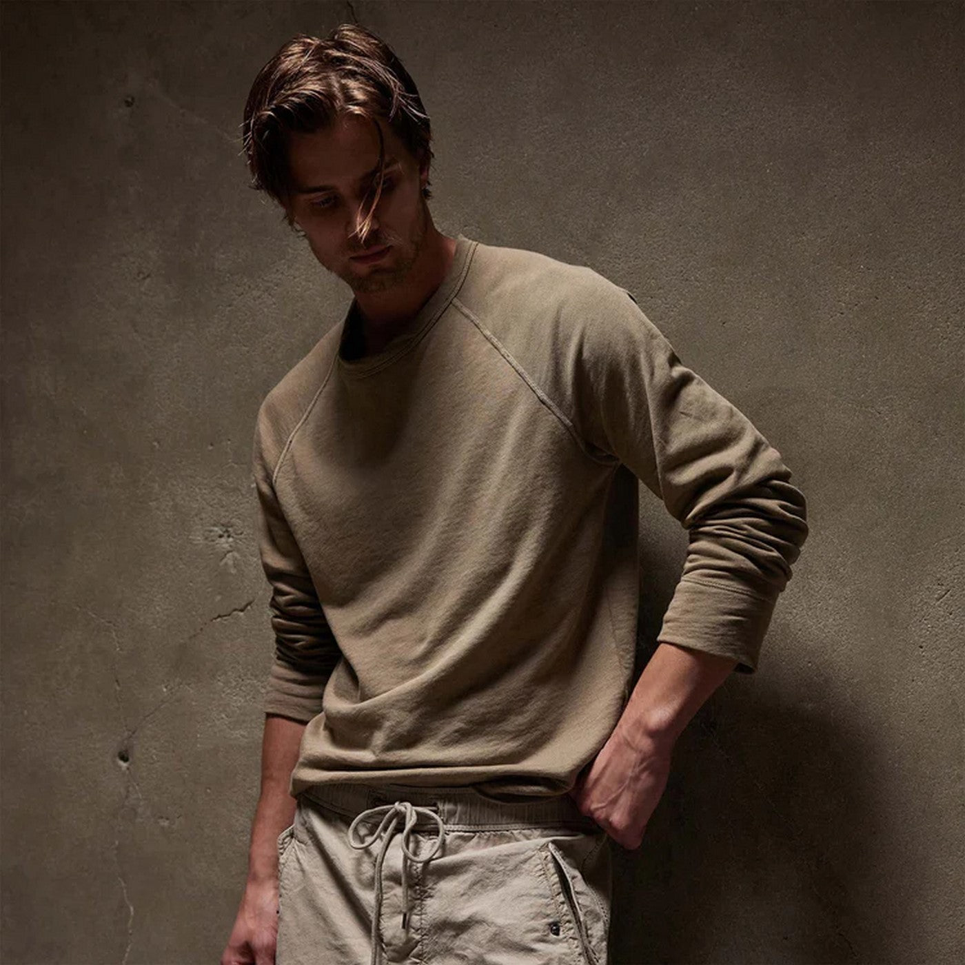 Vintage Cotton Raglan Pullover - Ember Pigment - Homme
