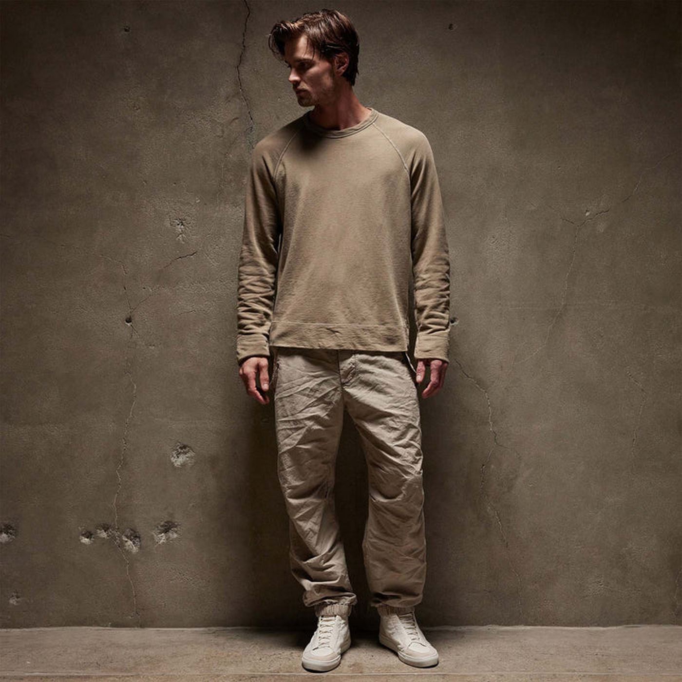 Vintage Cotton Raglan Pullover - Ember Pigment - Homme