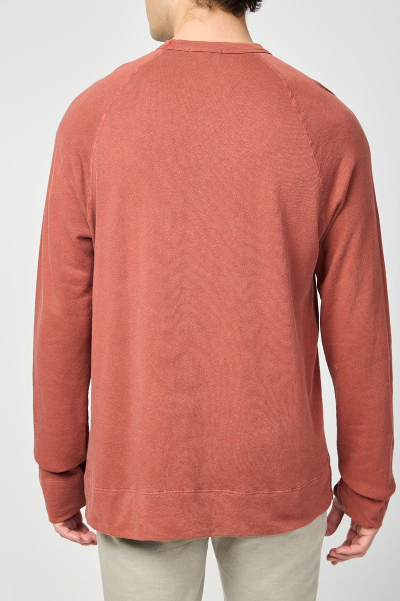 Vintage Cotton Raglan Pullover - Ember Pigment - Homme