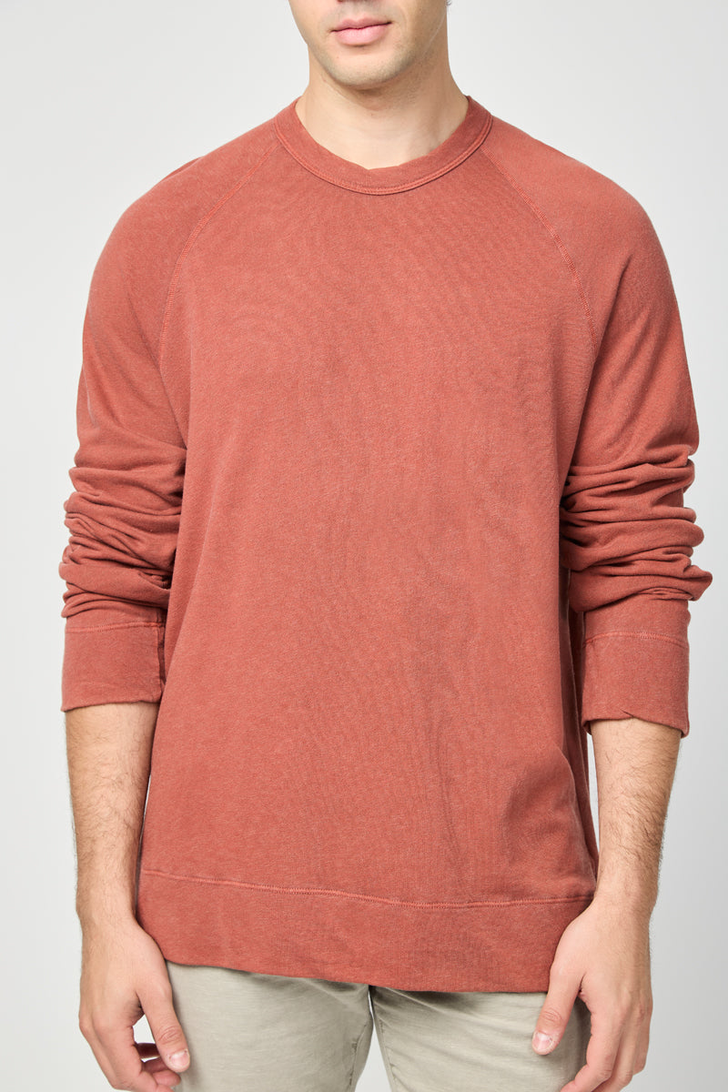 Vintage Cotton Raglan Pullover - Ember Pigment - Homme