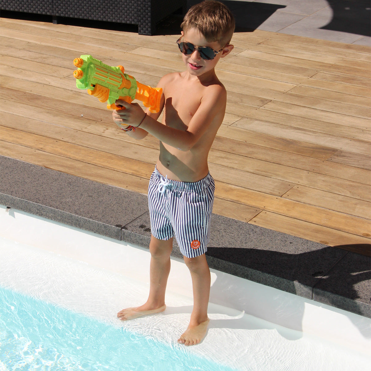 Maillot De Bain Enfant - Le Petit Etoilé Marine Rayé