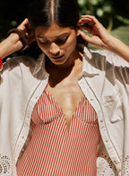 Maillot De Bain Une Pièce Bae - Stripes Fraise