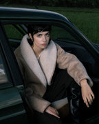 Manteau Beige Rose Swan