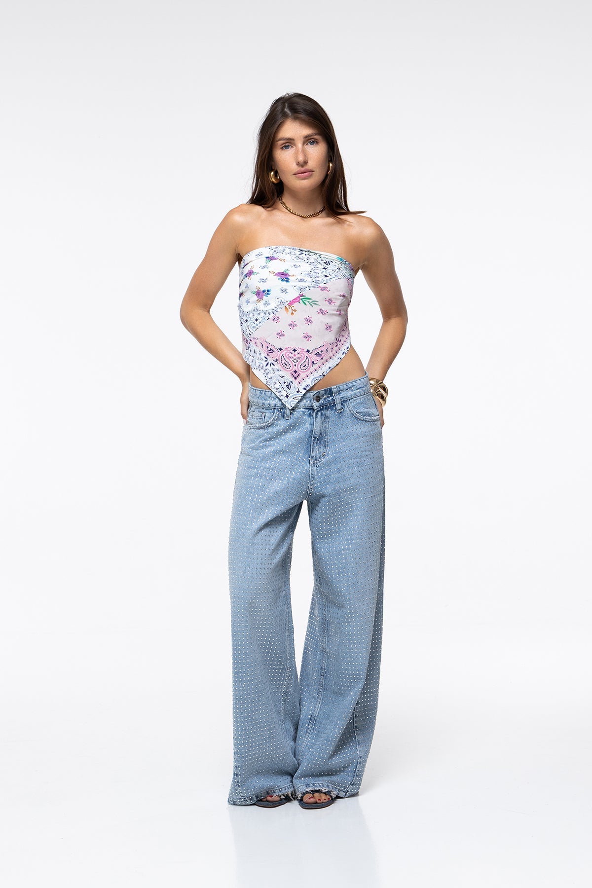 Jeans Sidney - Strass Bleu