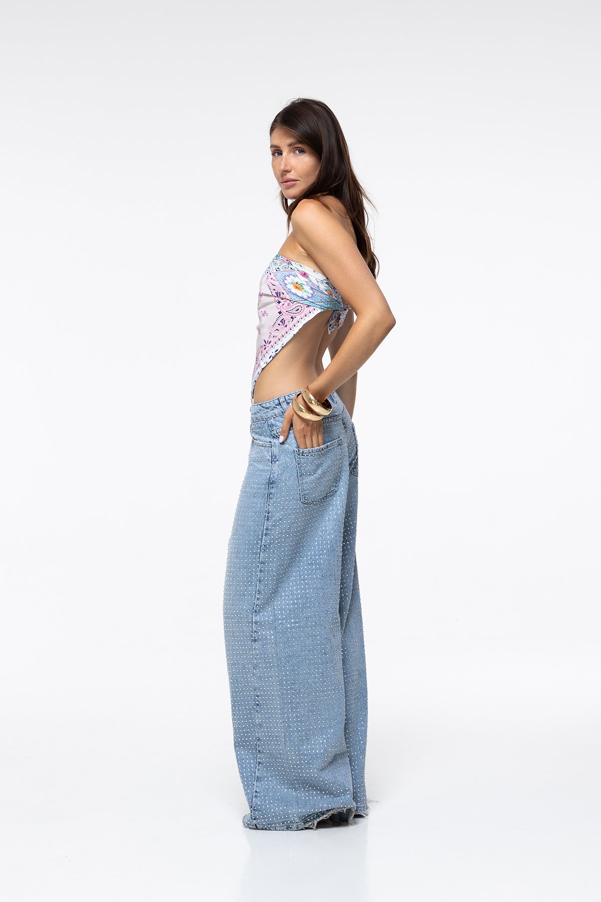 Jeans Sidney - Strass Bleu