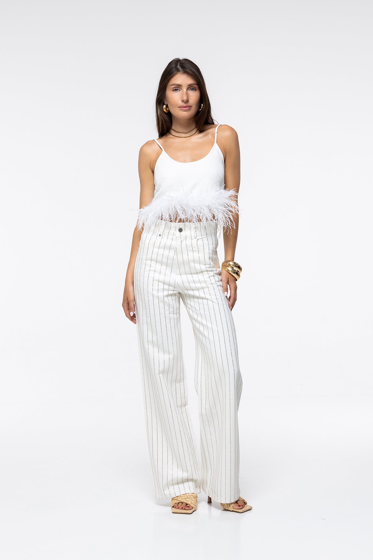 Jeans Scarlett - Strass Blanc