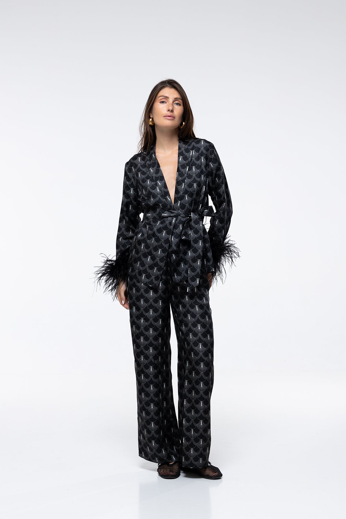 Veste Diane Plumes - Black Peacock