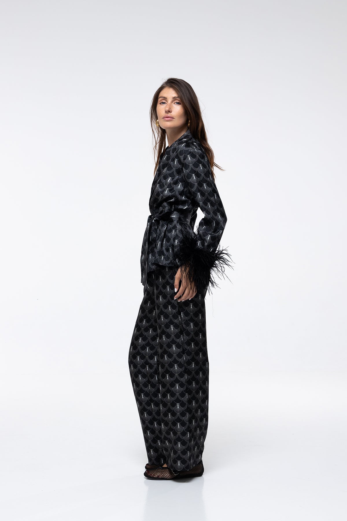 Veste Diane Plumes - Black Peacock