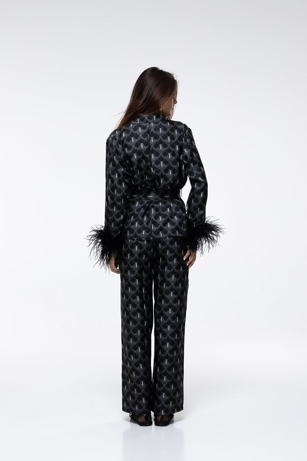 Veste Diane Plumes - Black Peacock