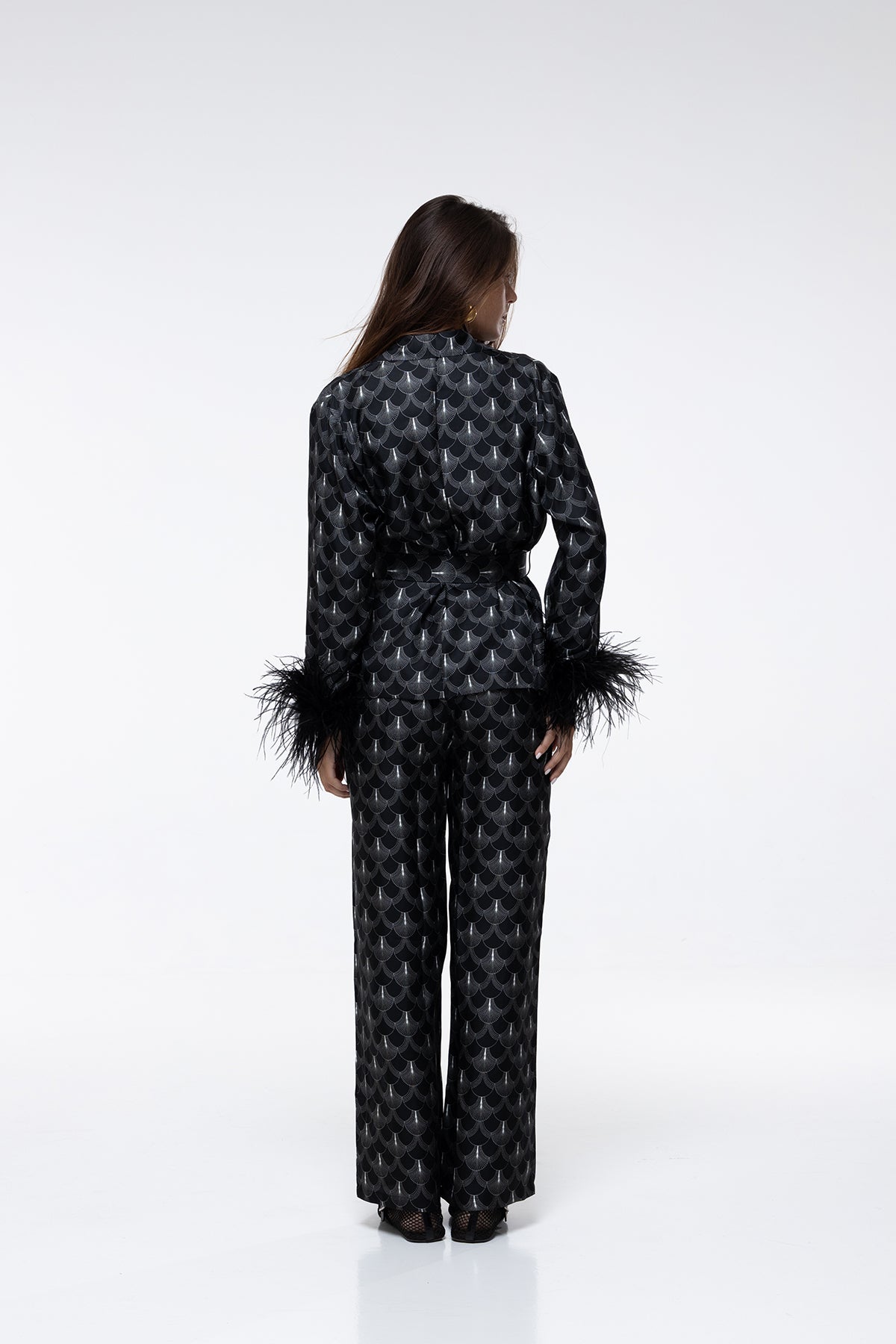 Veste Diane Plumes - Black Peacock