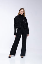 Veste Jeans - Strass Noir