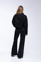 Veste Jeans - Strass Noir