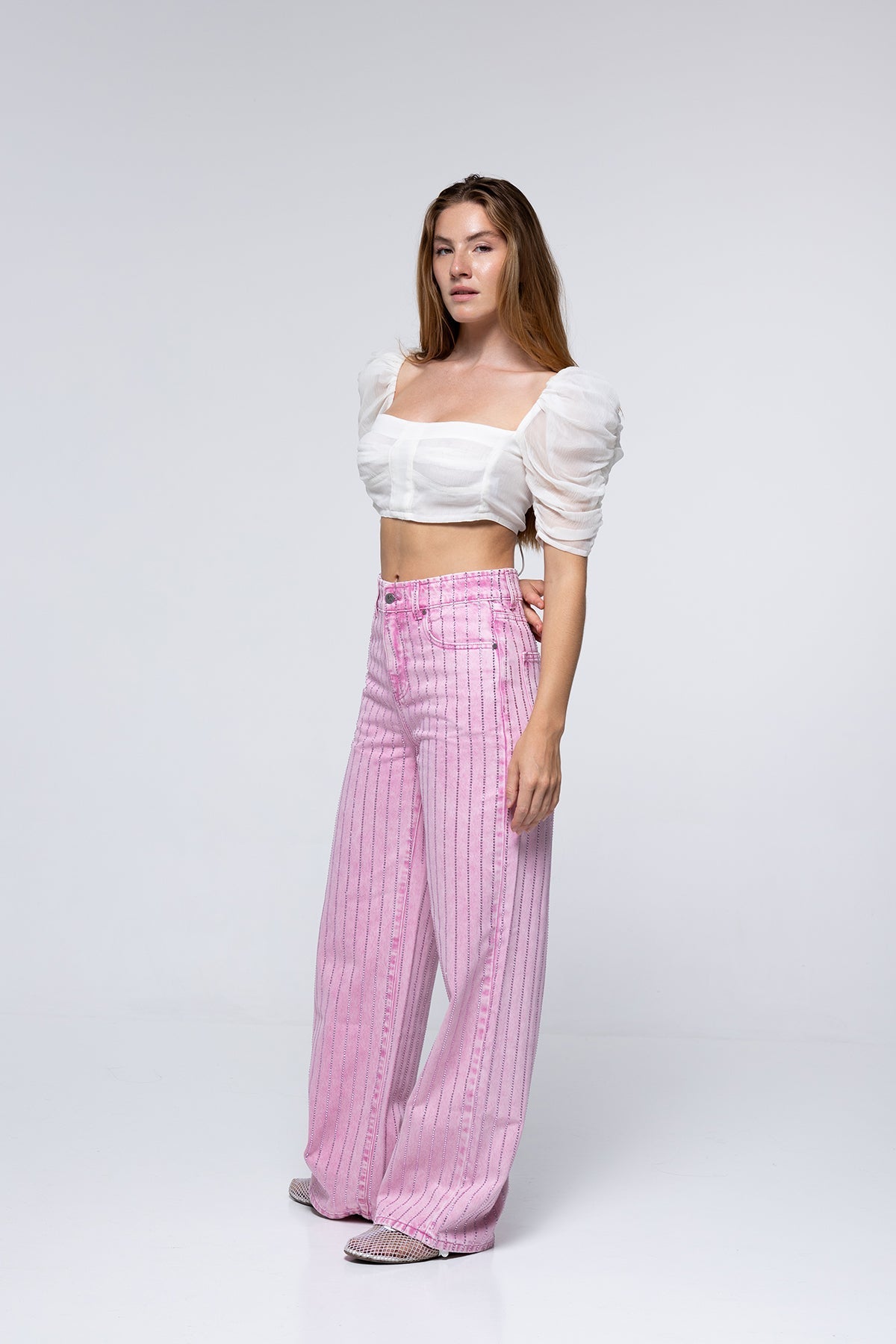 Jeans Scarlett - Strass Rose