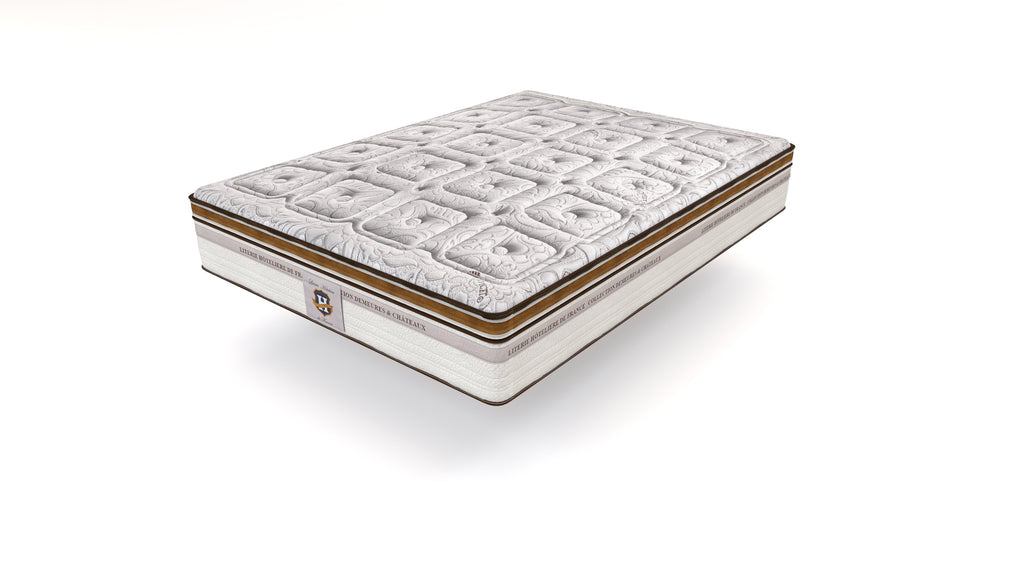 Renaissance - Ensemble Matelas + Sommier - Blanc/Marron