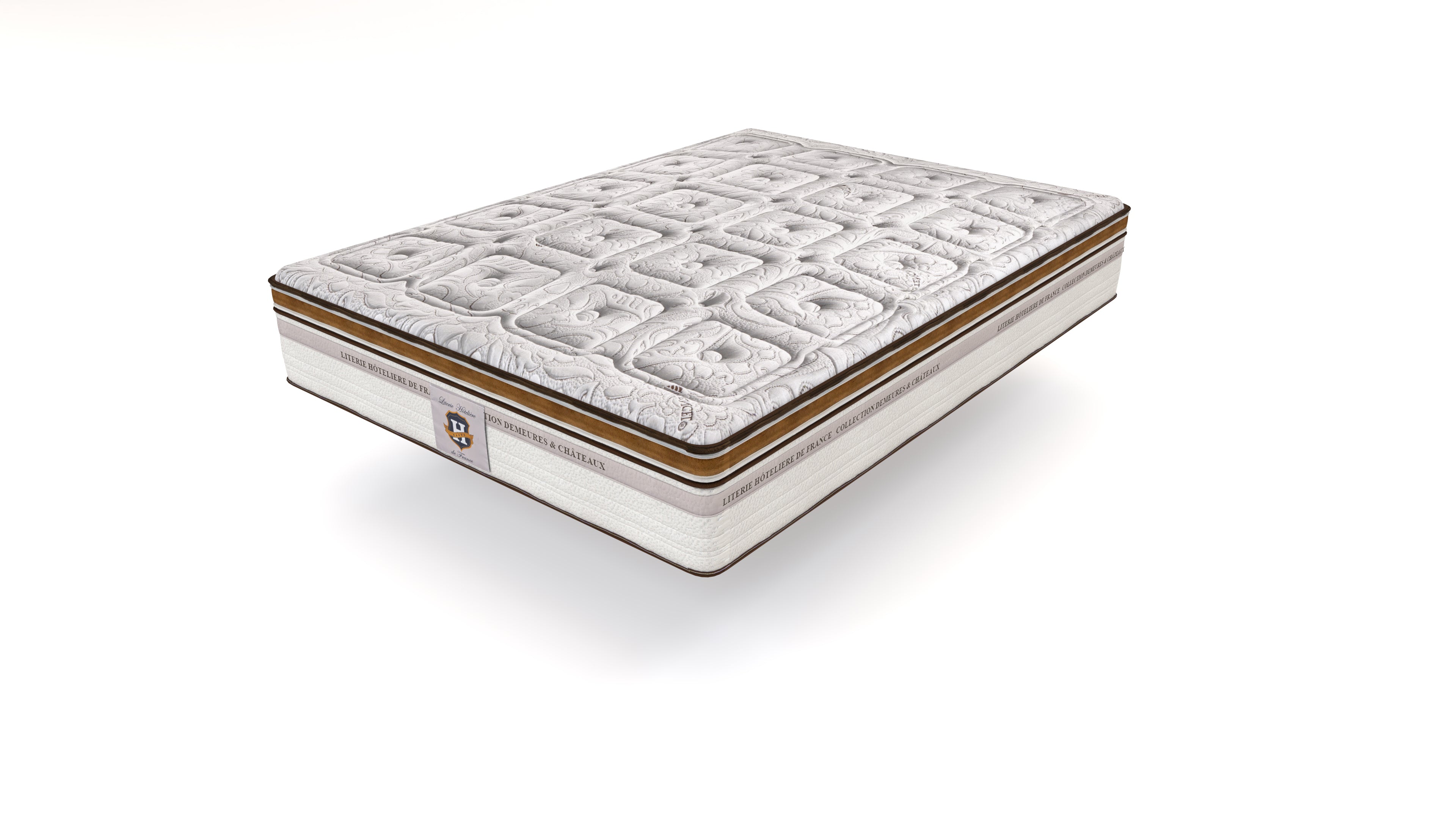 Renaissance - Ensemble Matelas + Sommier - Blanc/Marron