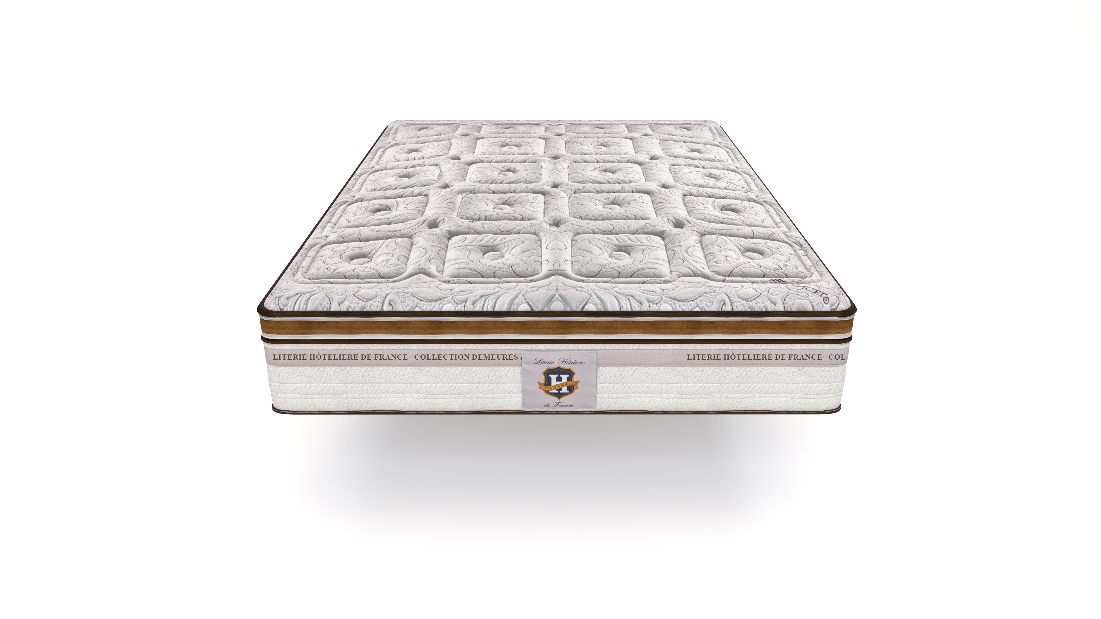 Renaissance - Ensemble Matelas + Sommier - Blanc/Marron