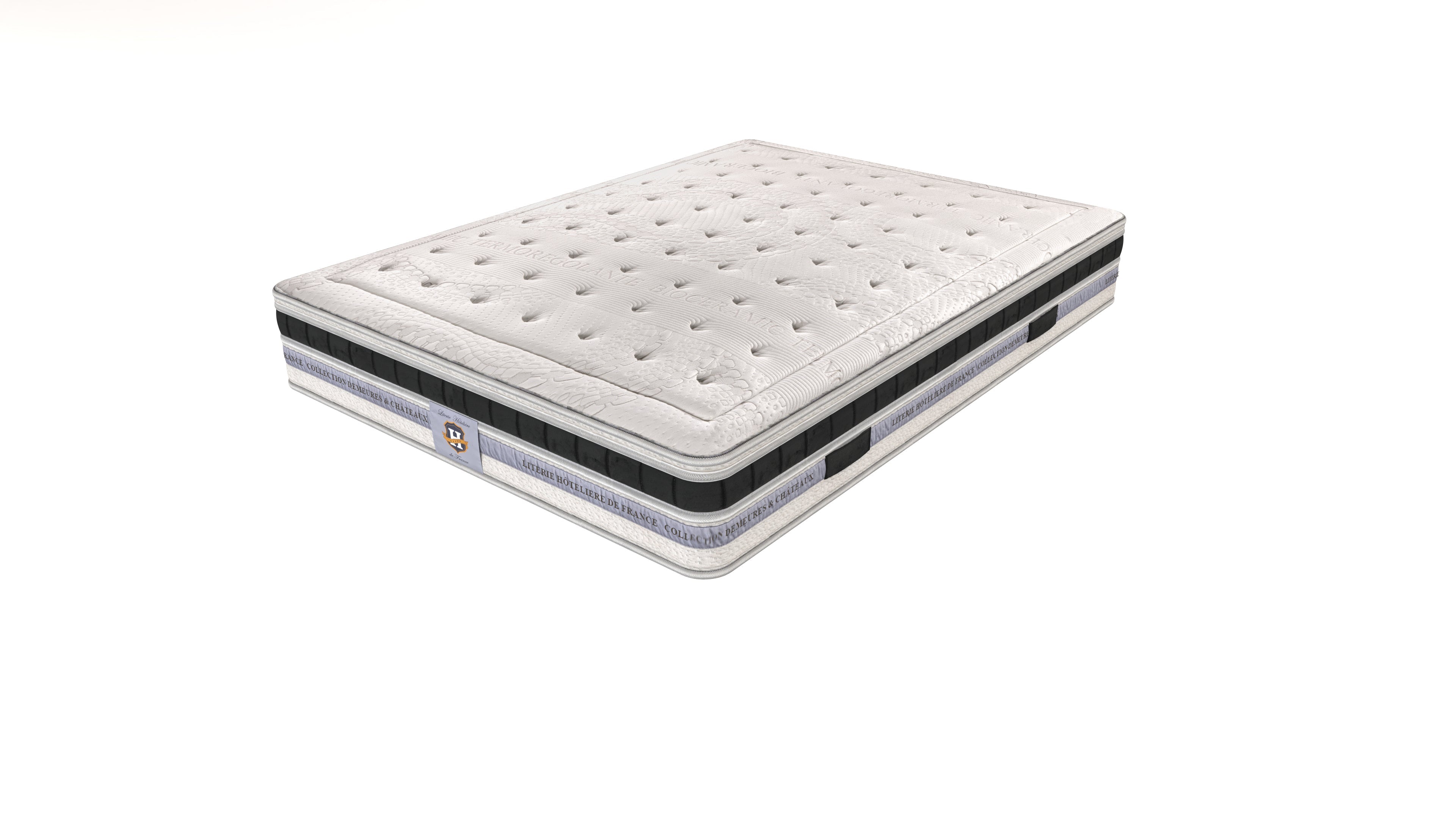 Versailles - Ensemble Matelas + Sommier - Blanc/Noir