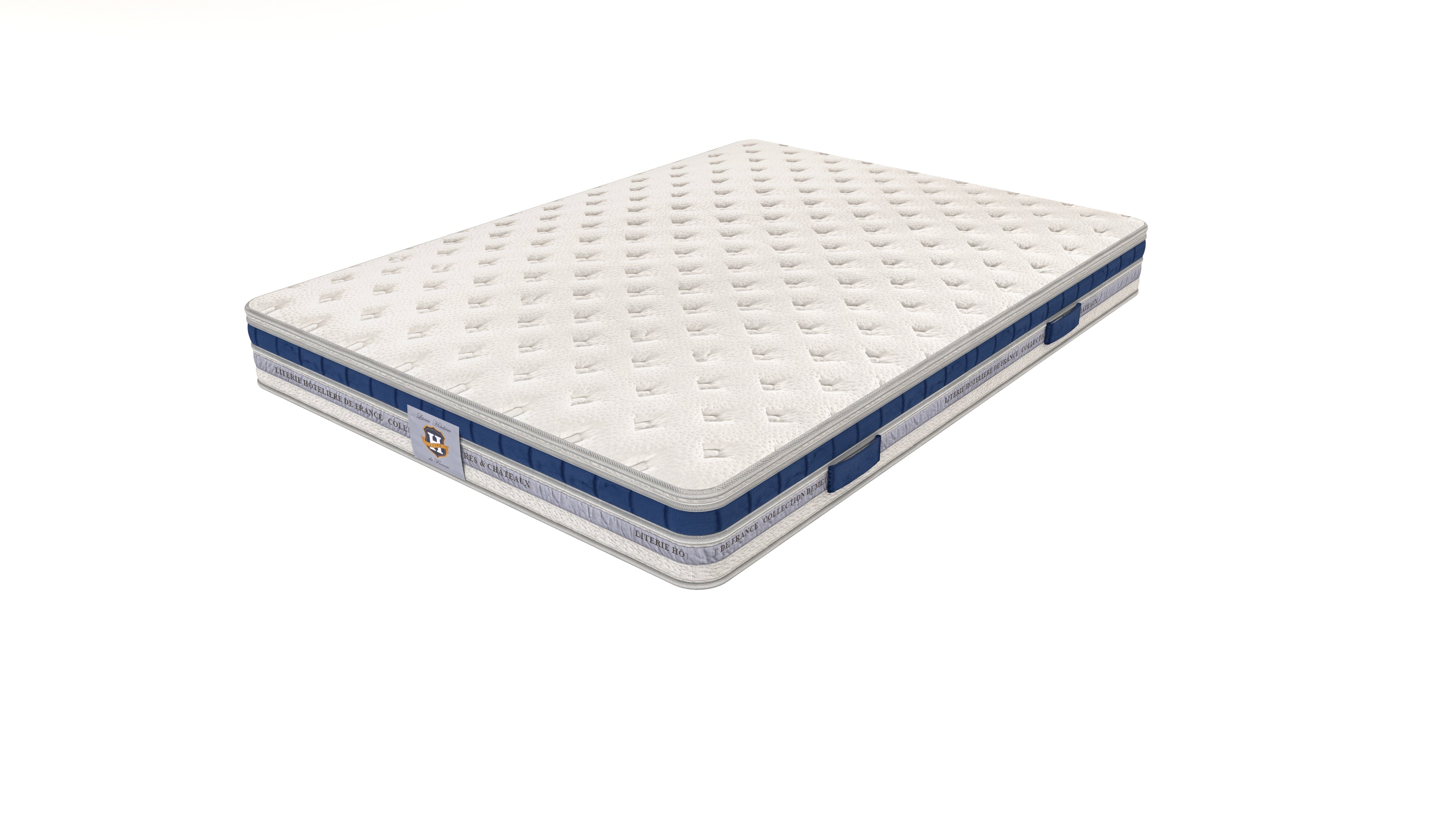 Villandry - Ensemble Matelas + Sommier - Blanc/Gris