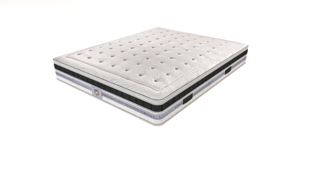 Versailles - Ensemble Matelas + Sommier - Blanc/Noir