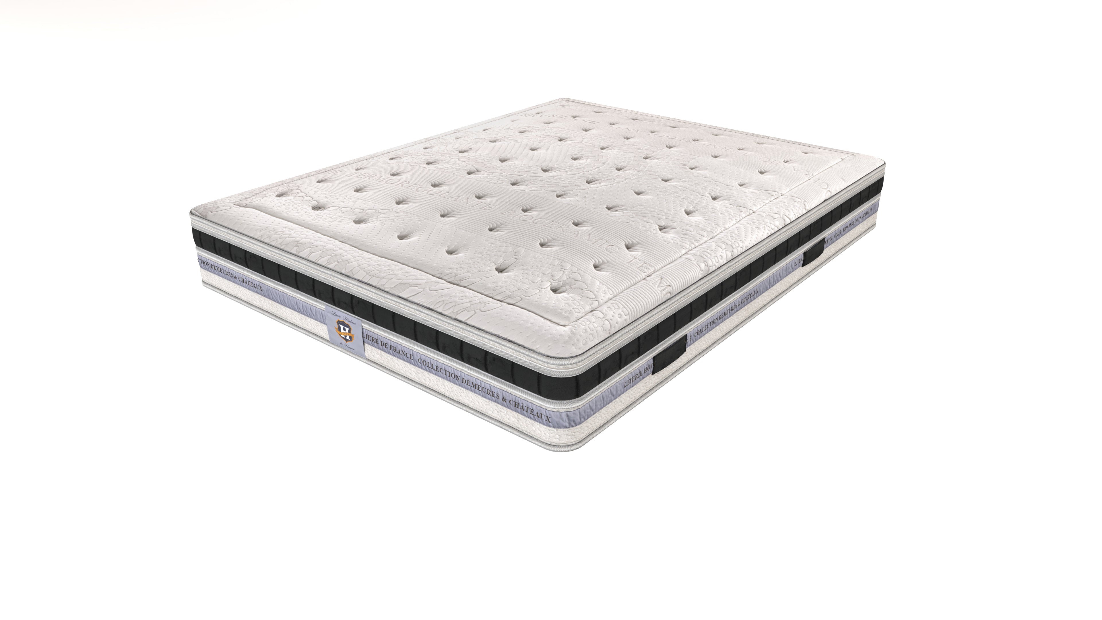 Versailles - Ensemble Matelas + Sommier - Blanc/Noir