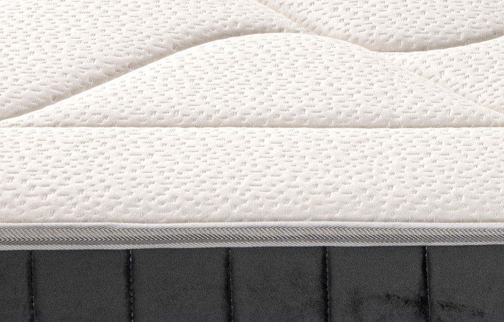 Cheverny - Ensemble Matelas + Sommier - Blanc/Gris
