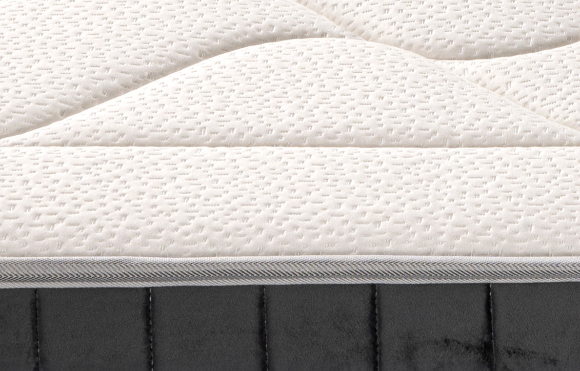 Cheverny - Ensemble Matelas + Sommier - Blanc/Gris