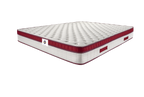 Castelnaud - Ensemble Matelas + Sommier - Blanc/Bordeaux