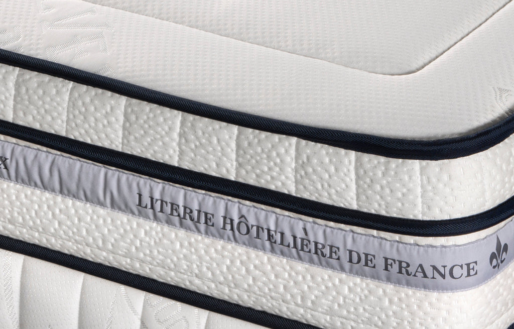 Chambourcy - Ensemble Matelas + Sommier - Blanc/Noir