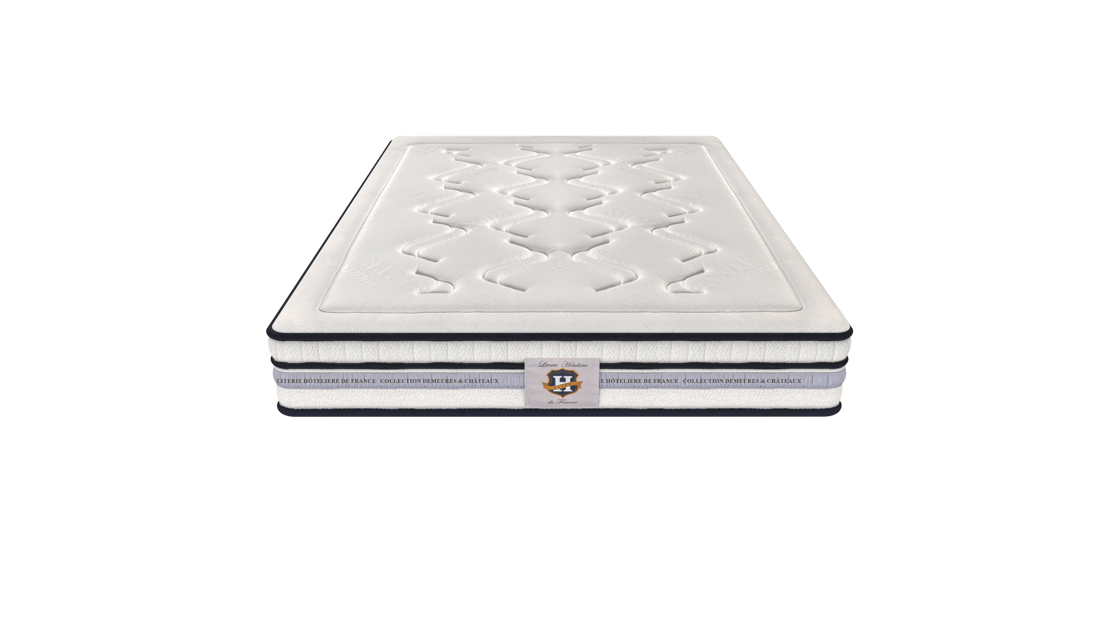 Chambourcy - Ensemble Matelas + Sommier - Blanc/Noir