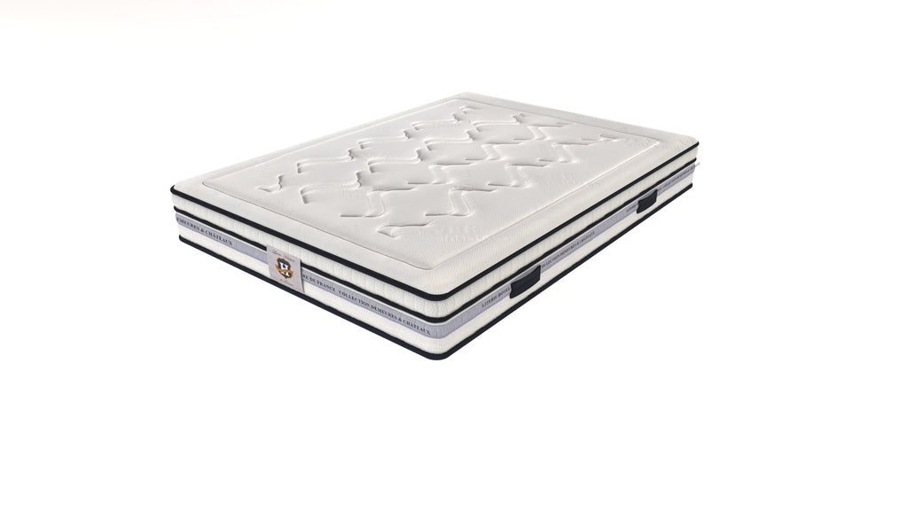 Chambourcy - Ensemble Matelas + Sommier - Blanc/Noir