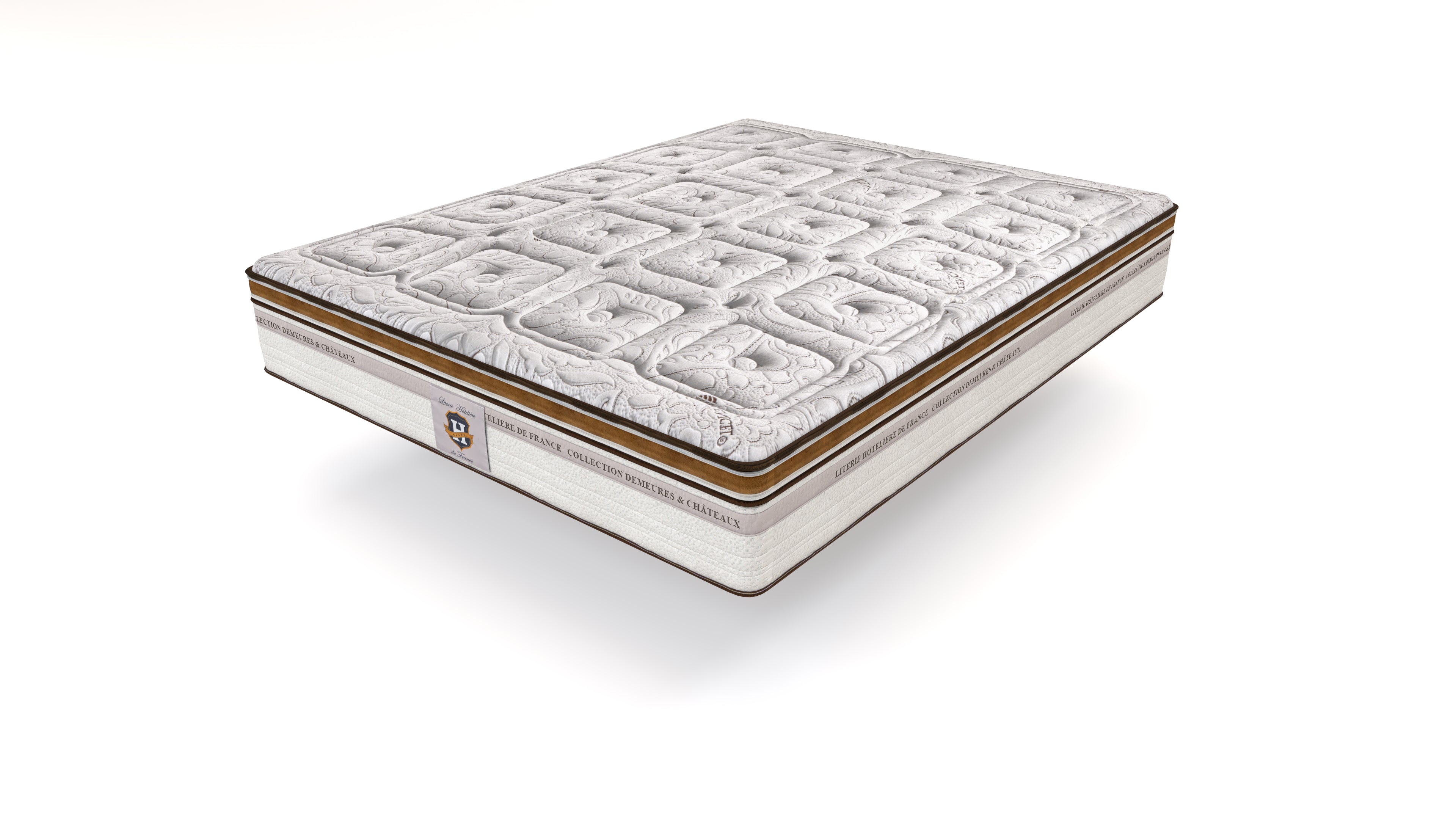 Renaissance - Ensemble Matelas + Sommier - Blanc/Marron