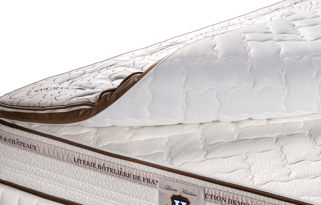 Renaissance - Ensemble Matelas + Sommier - Blanc/Marron