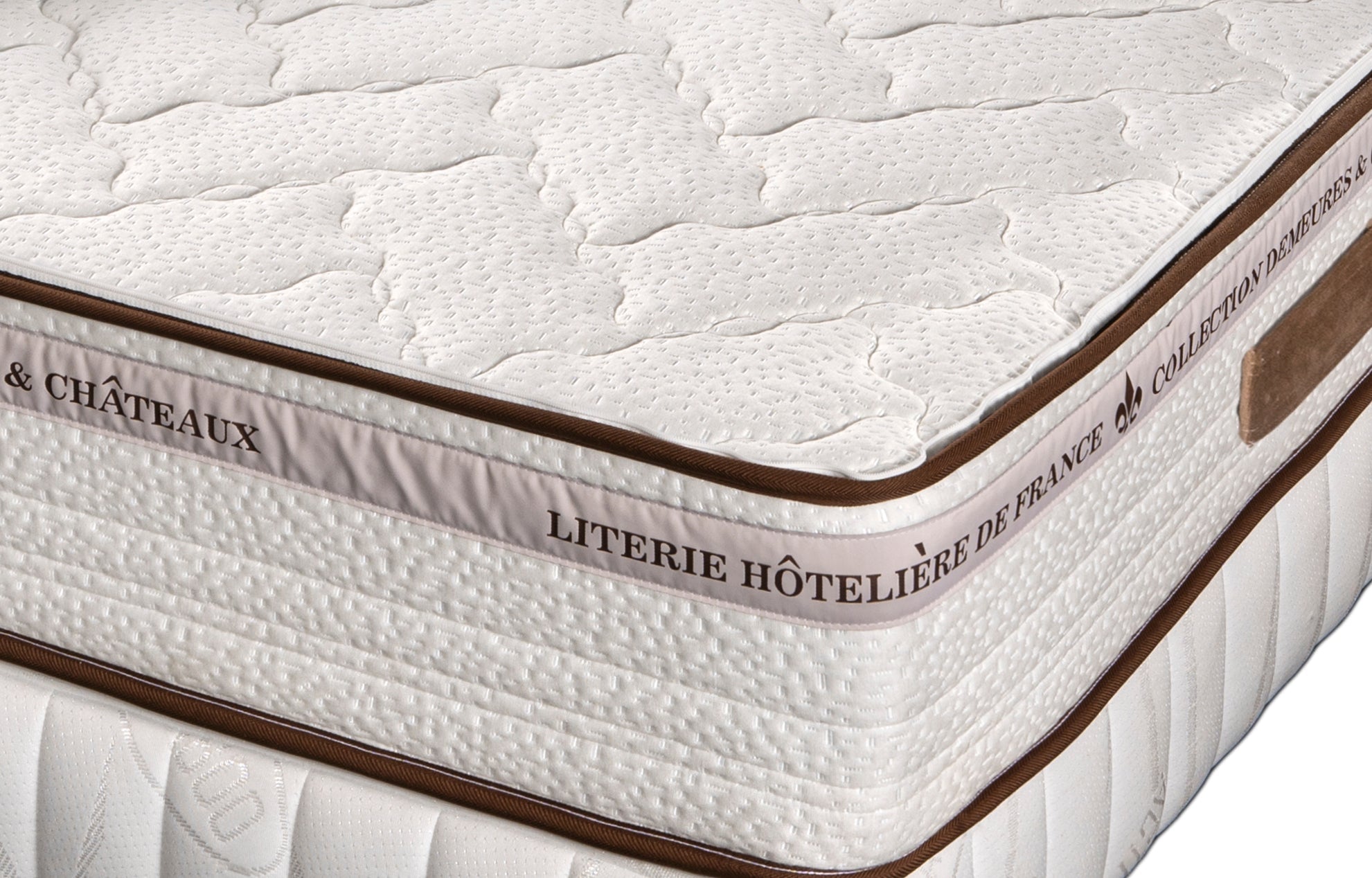 Renaissance - Ensemble Matelas + Sommier - Blanc/Marron