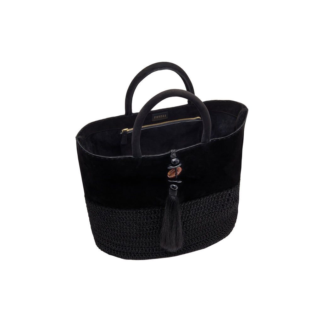 Melita Black Large Tote Bag